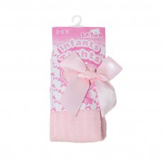 T170-P: Pink Chevron Tights w/Long Bow (2-5 Years)